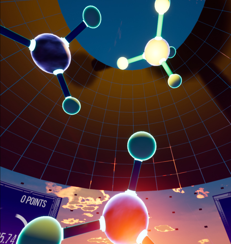 VR chemistry kit - Molecules float upwards